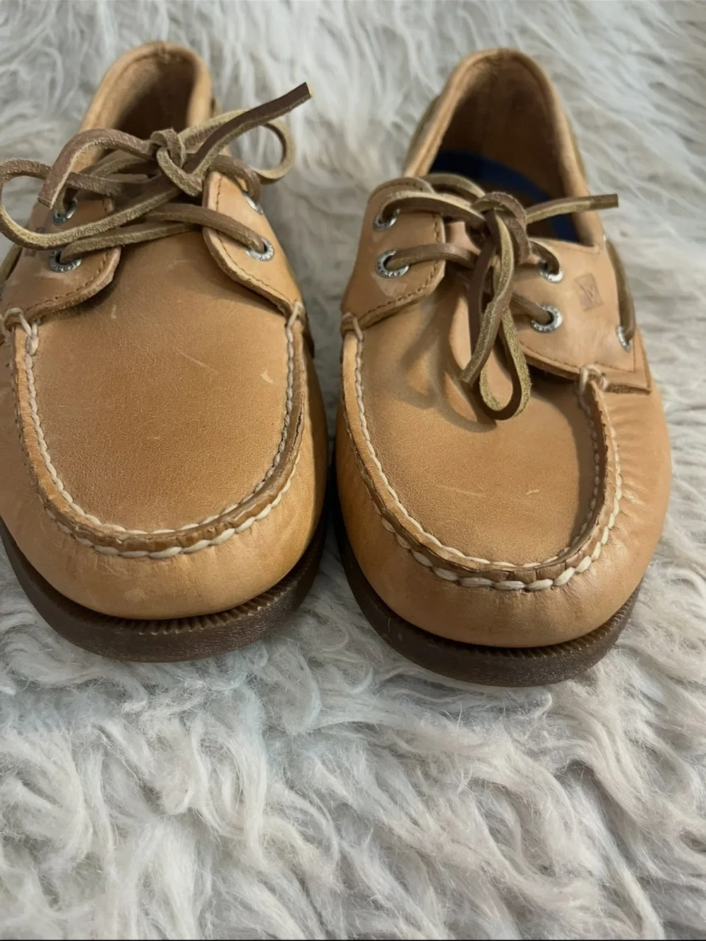 Sperry Light Brown Leather Boat Shoes